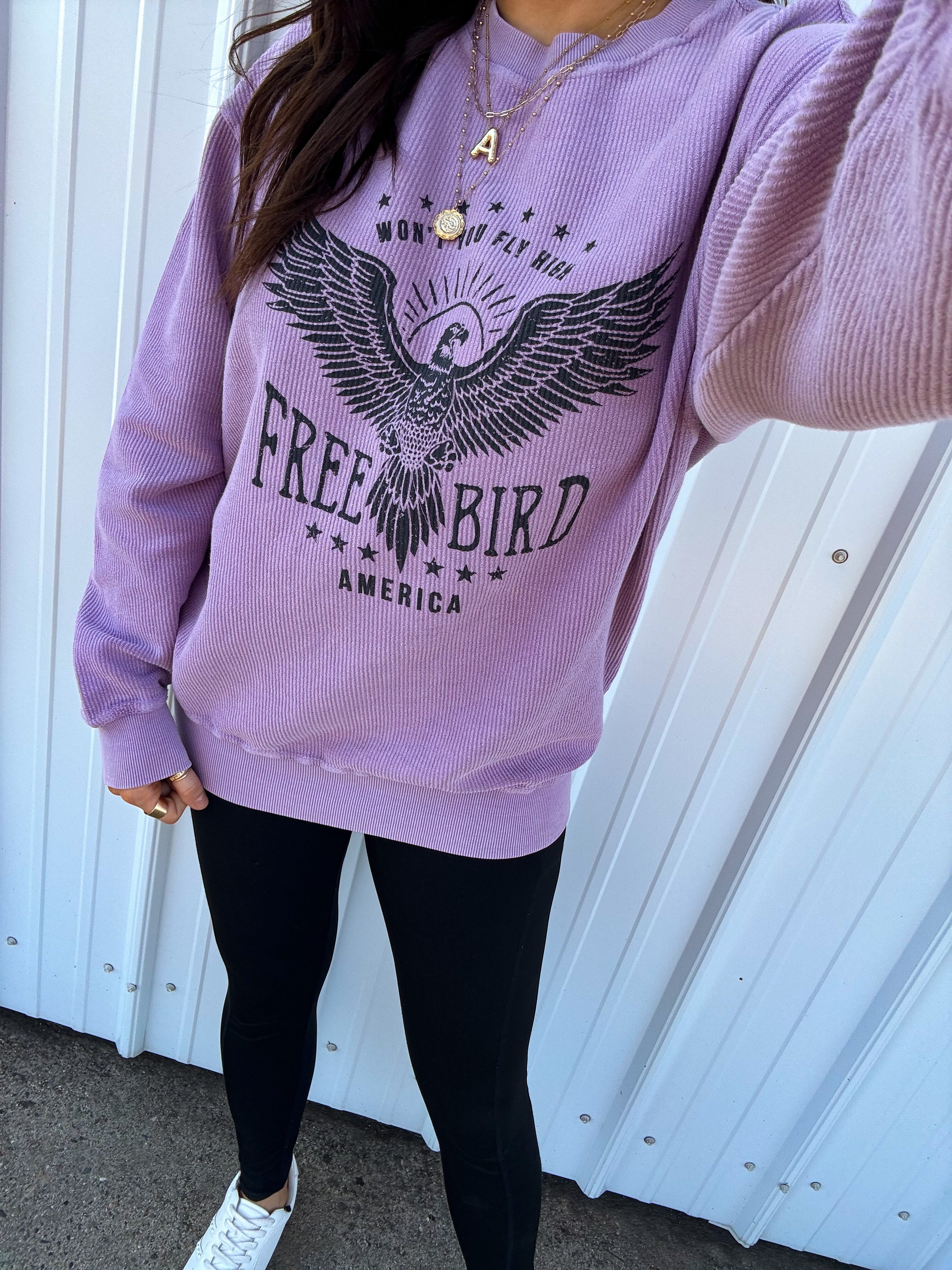 Freebird Lavender Corded Sweatshirt
