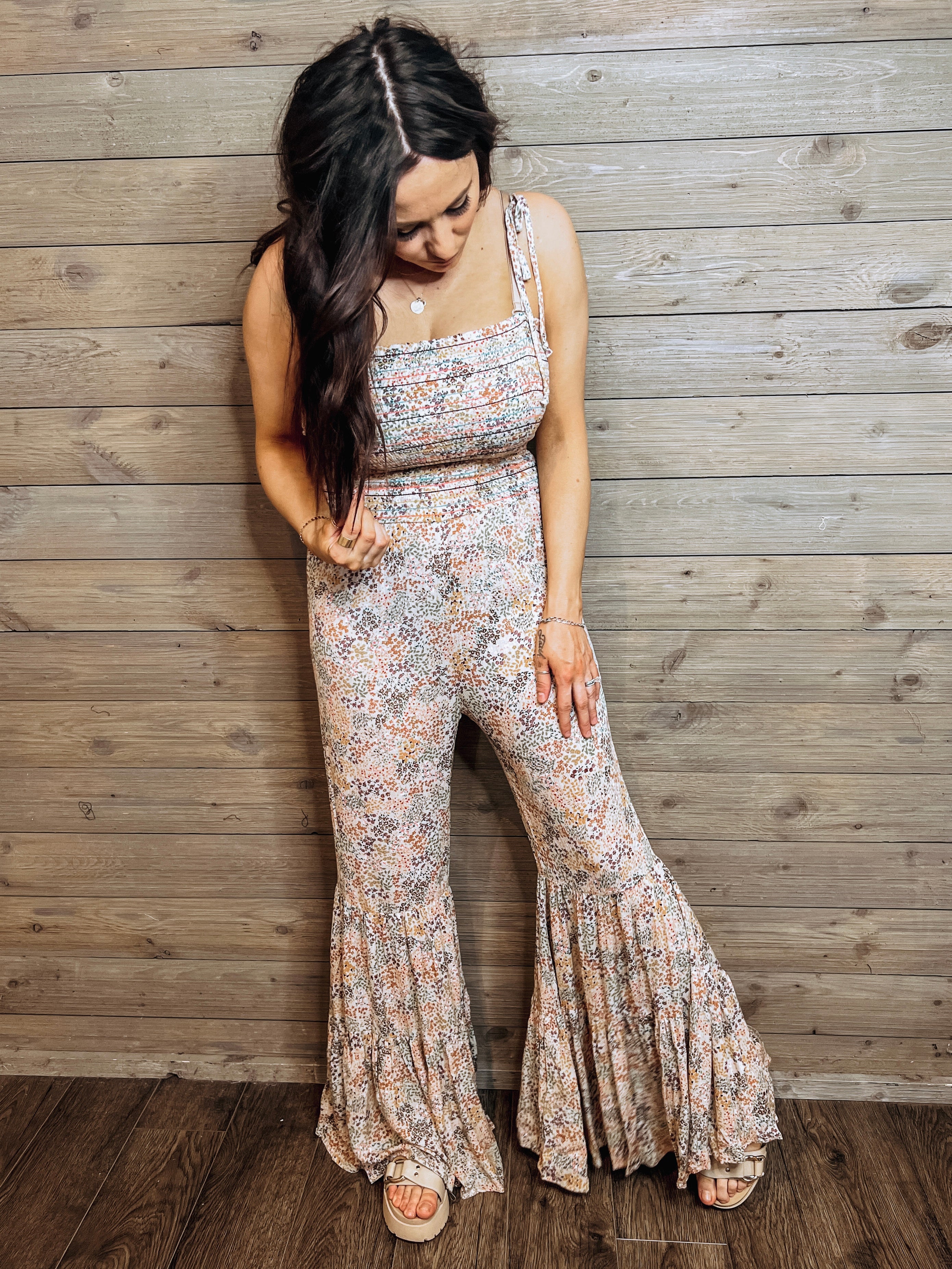 Dancin' in the Country Boho Floral Jumpsuit