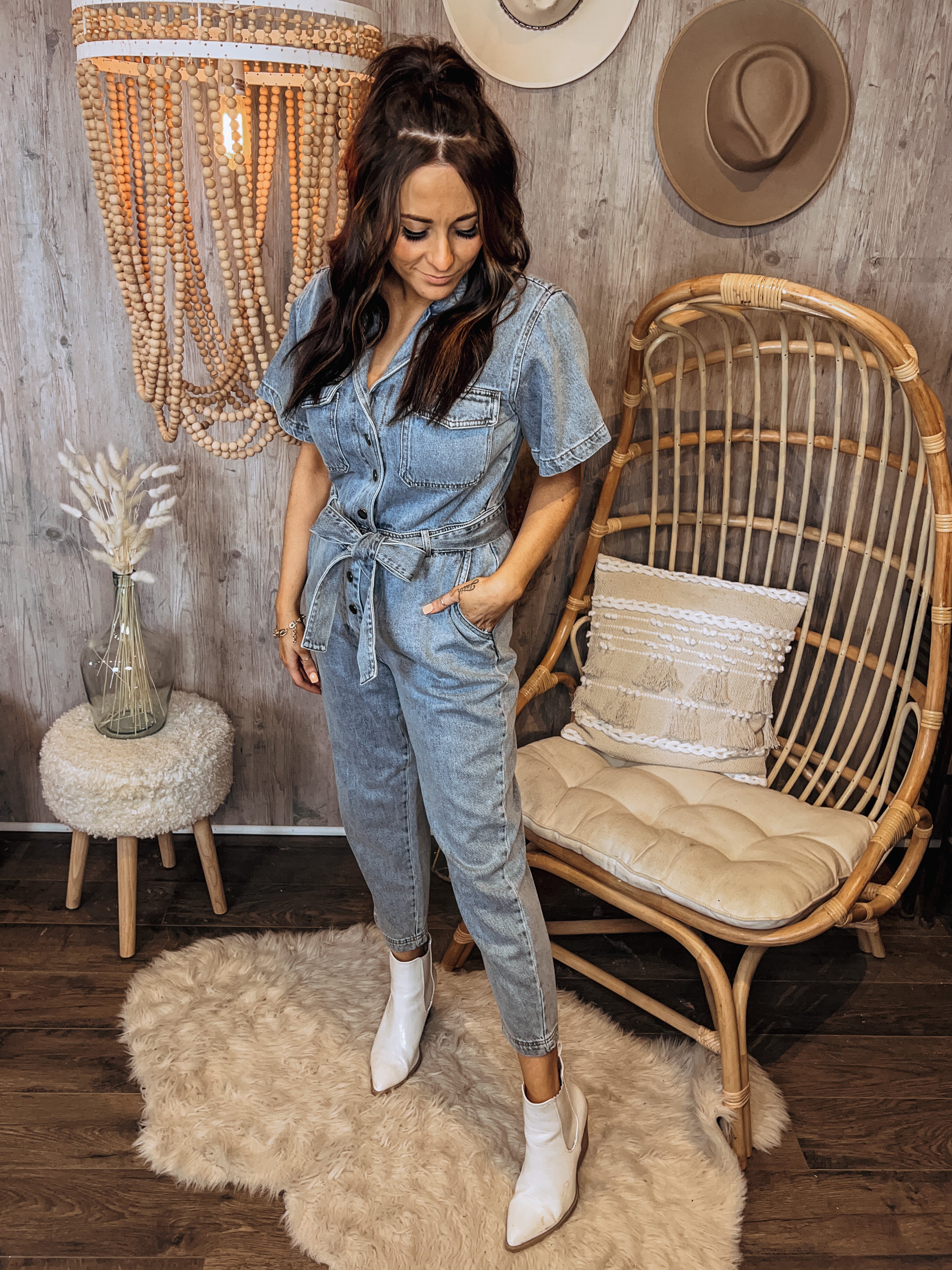 Like I Already Met You Chic Denim Jumpsuit