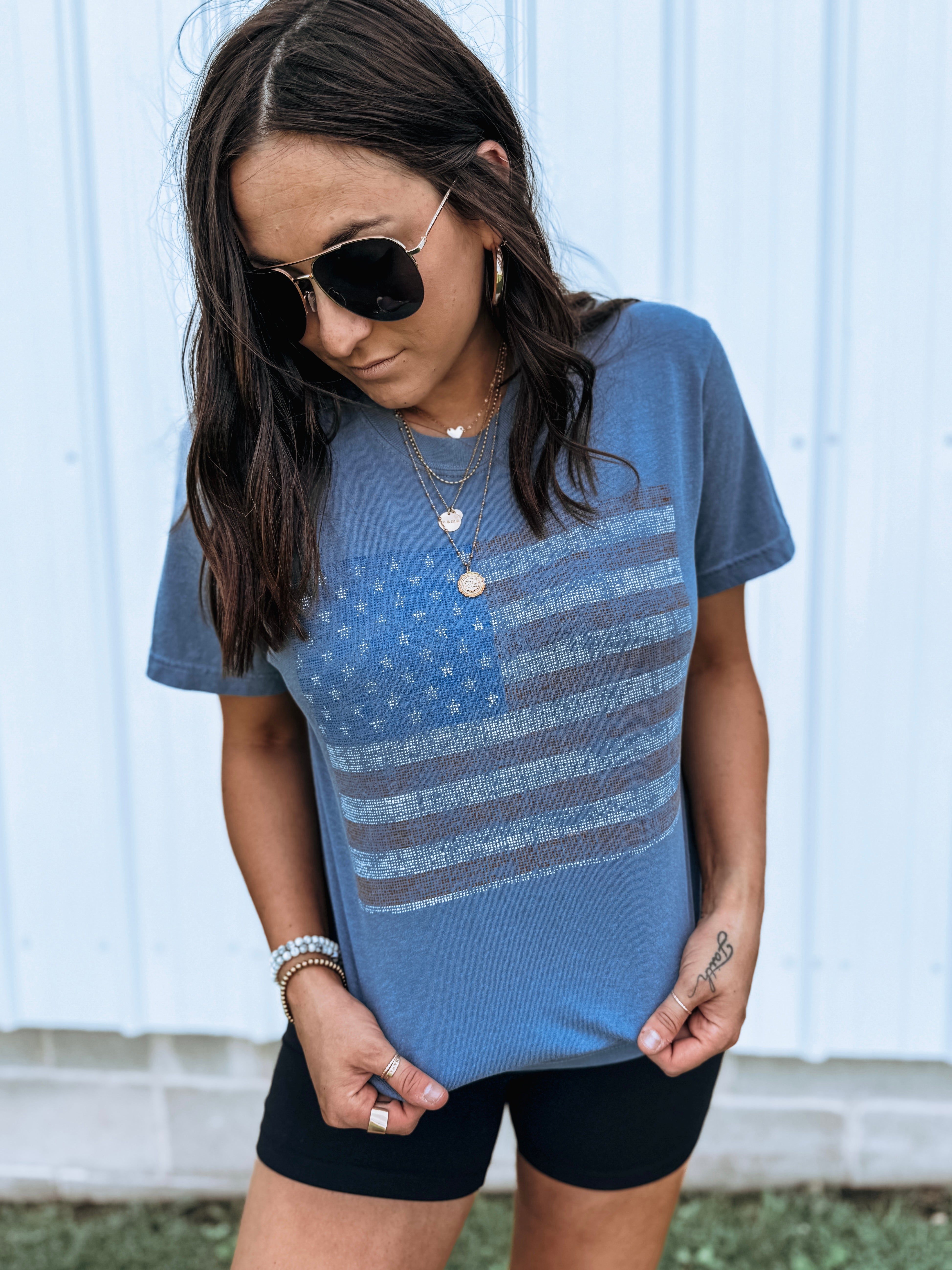 Vintage Wash Flag Graphic Tee
