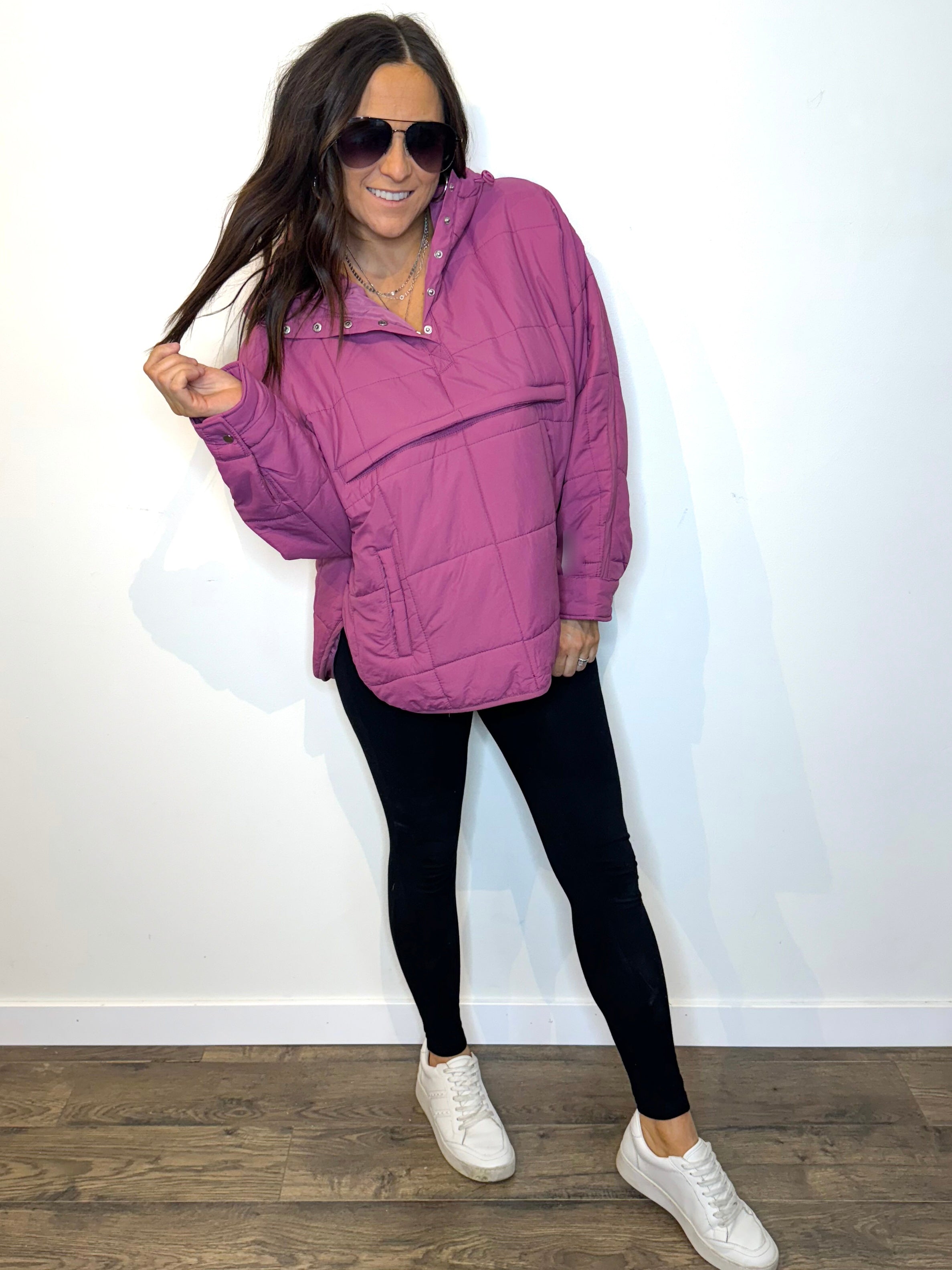 Powder Princess Pullover Puffer- FUSCHIA