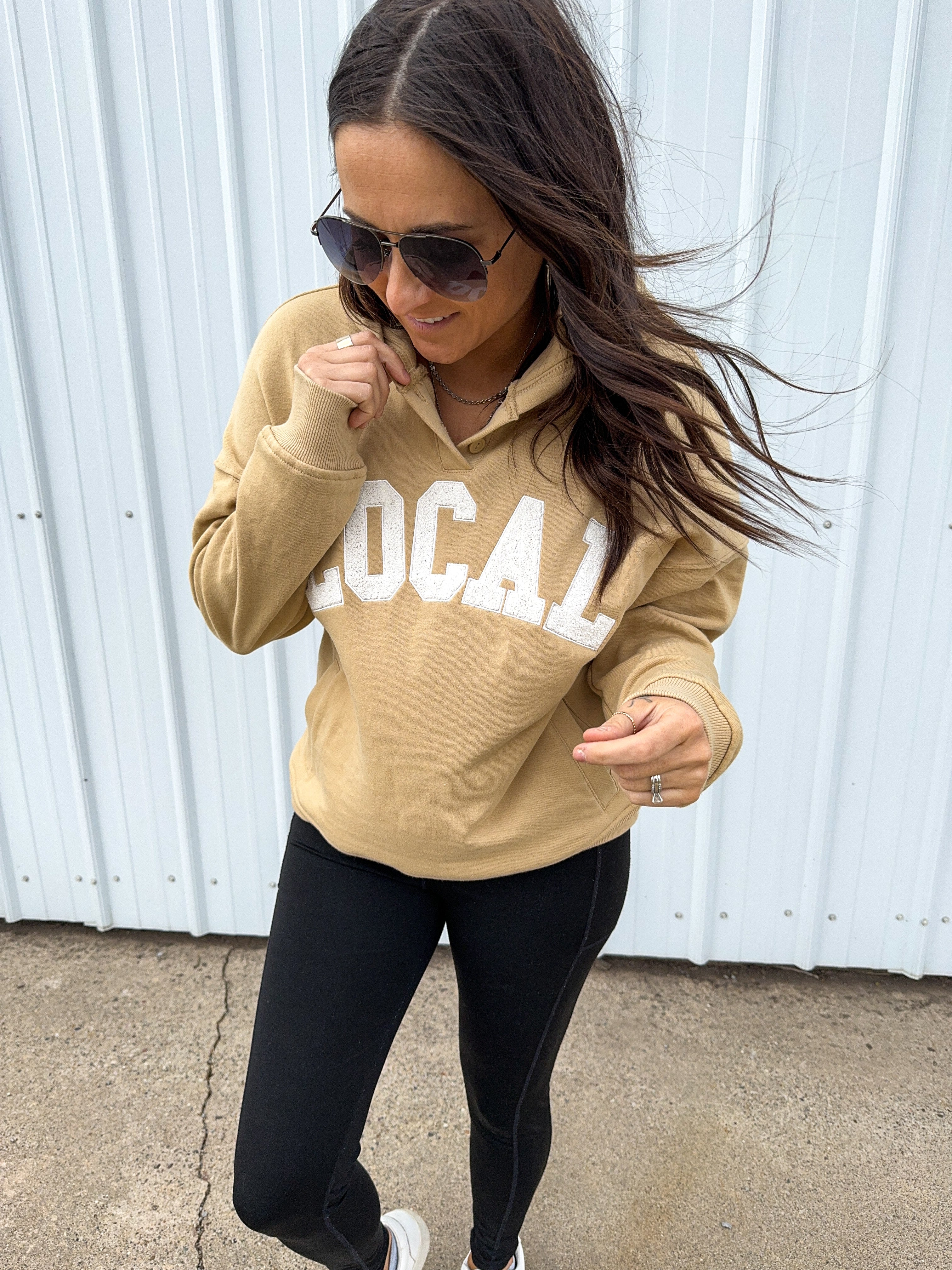 “Local” Dusty Banana Varsity Hoodie