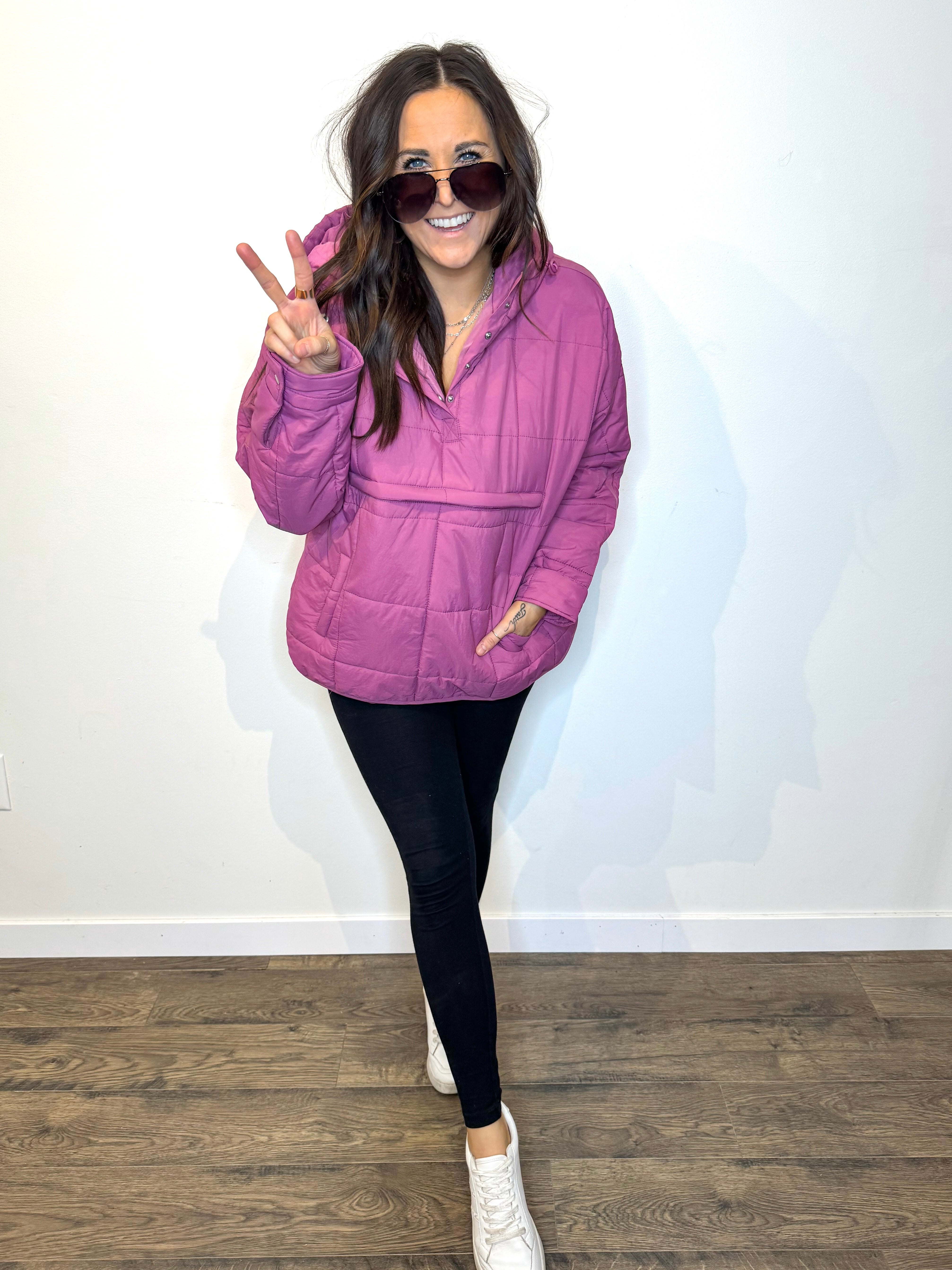 Powder Princess Pullover Puffer- FUSCHIA