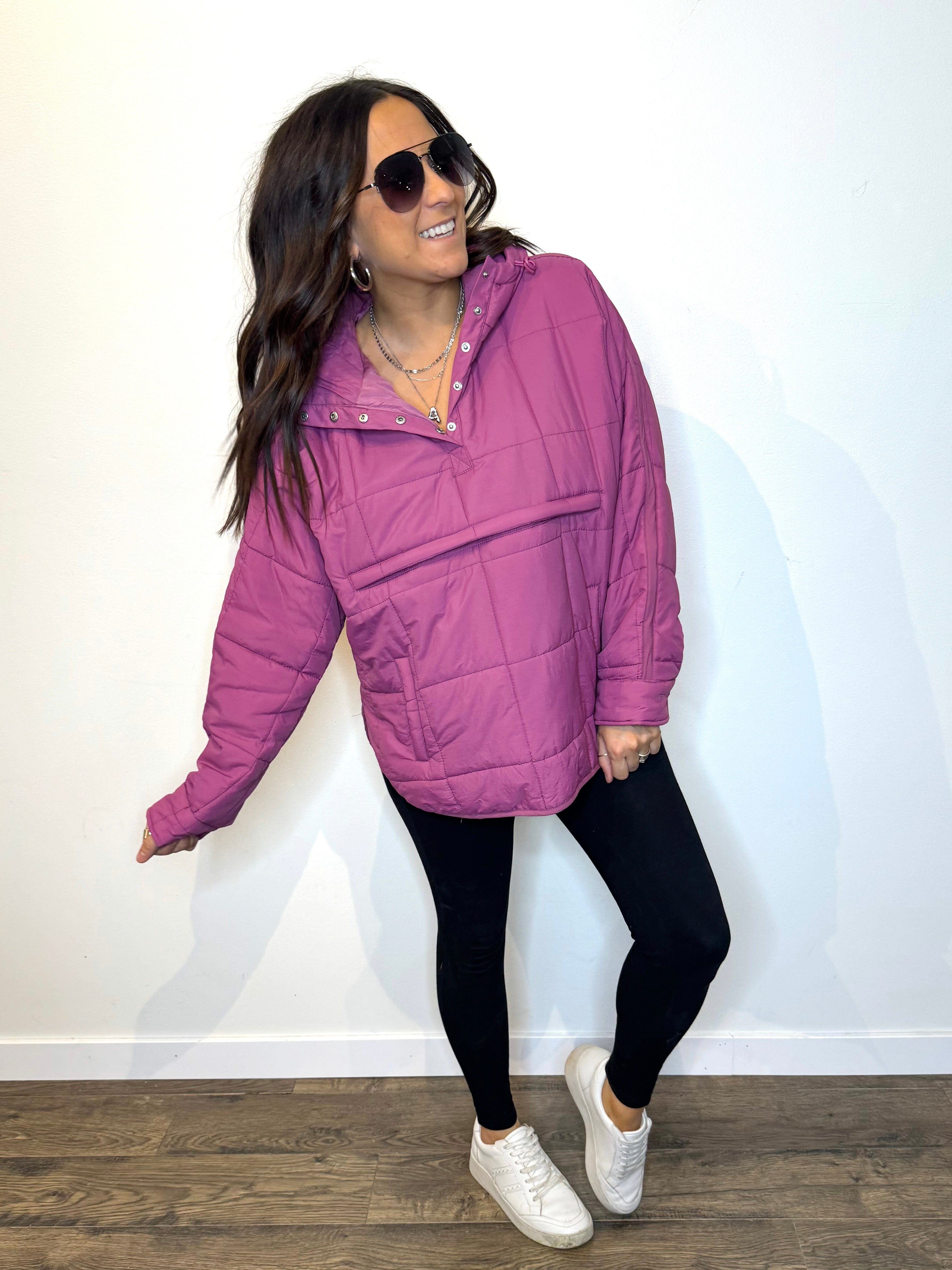 Powder Princess Pullover Puffer- FUSCHIA