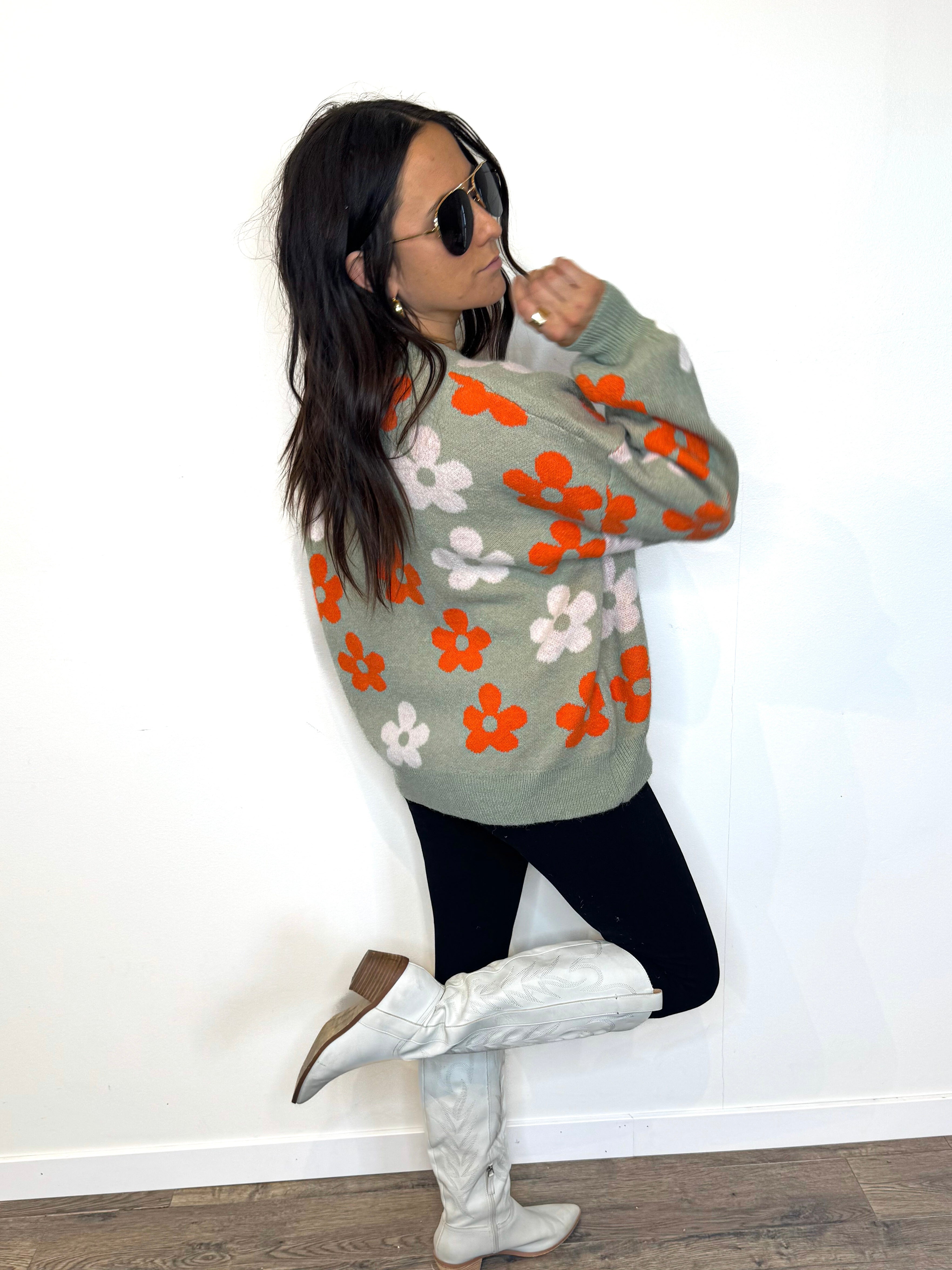 Sounds Like Something I'd Do Daisy Floral Sweater