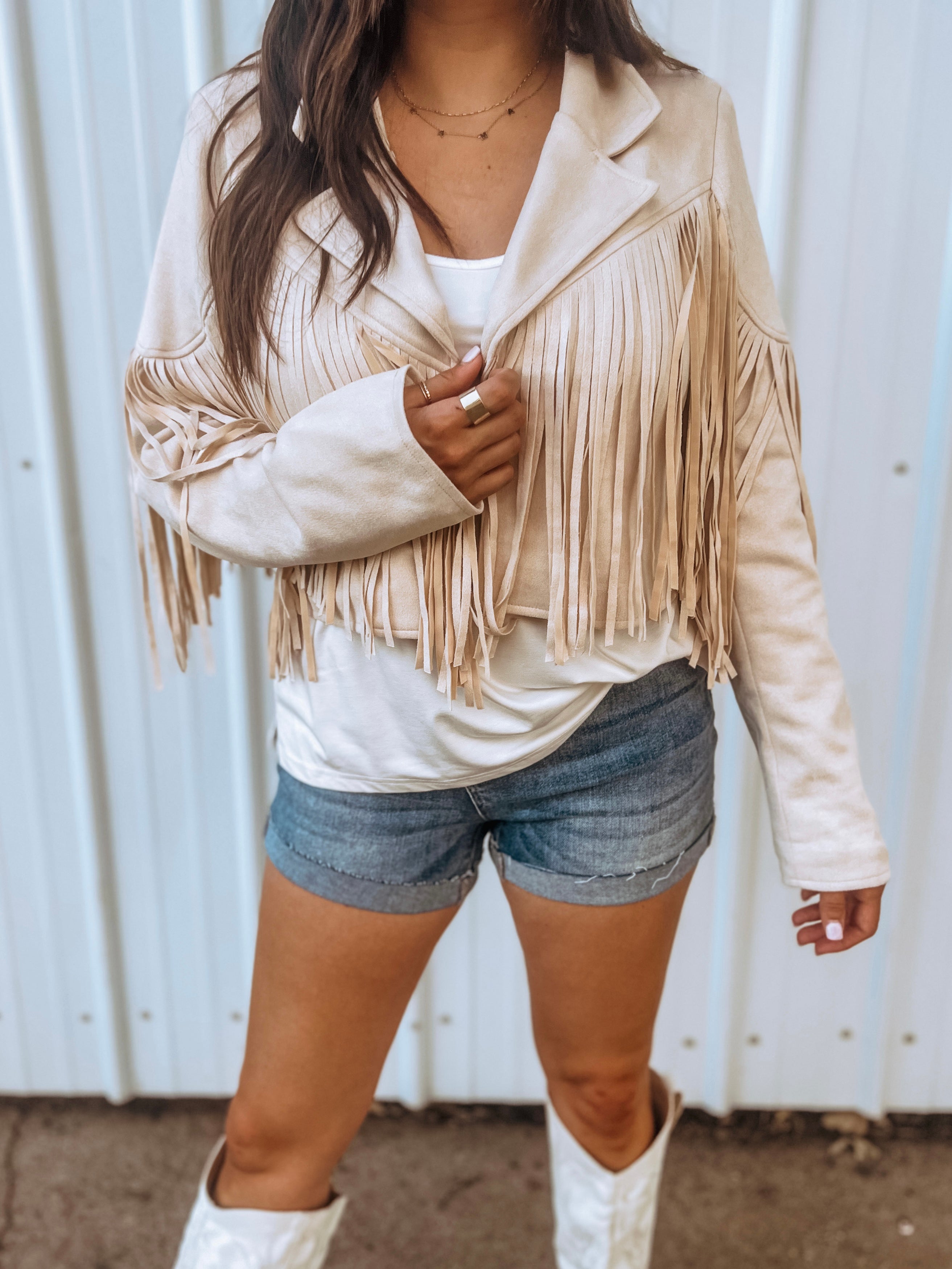 World on Fire Suede Fringe Jacket