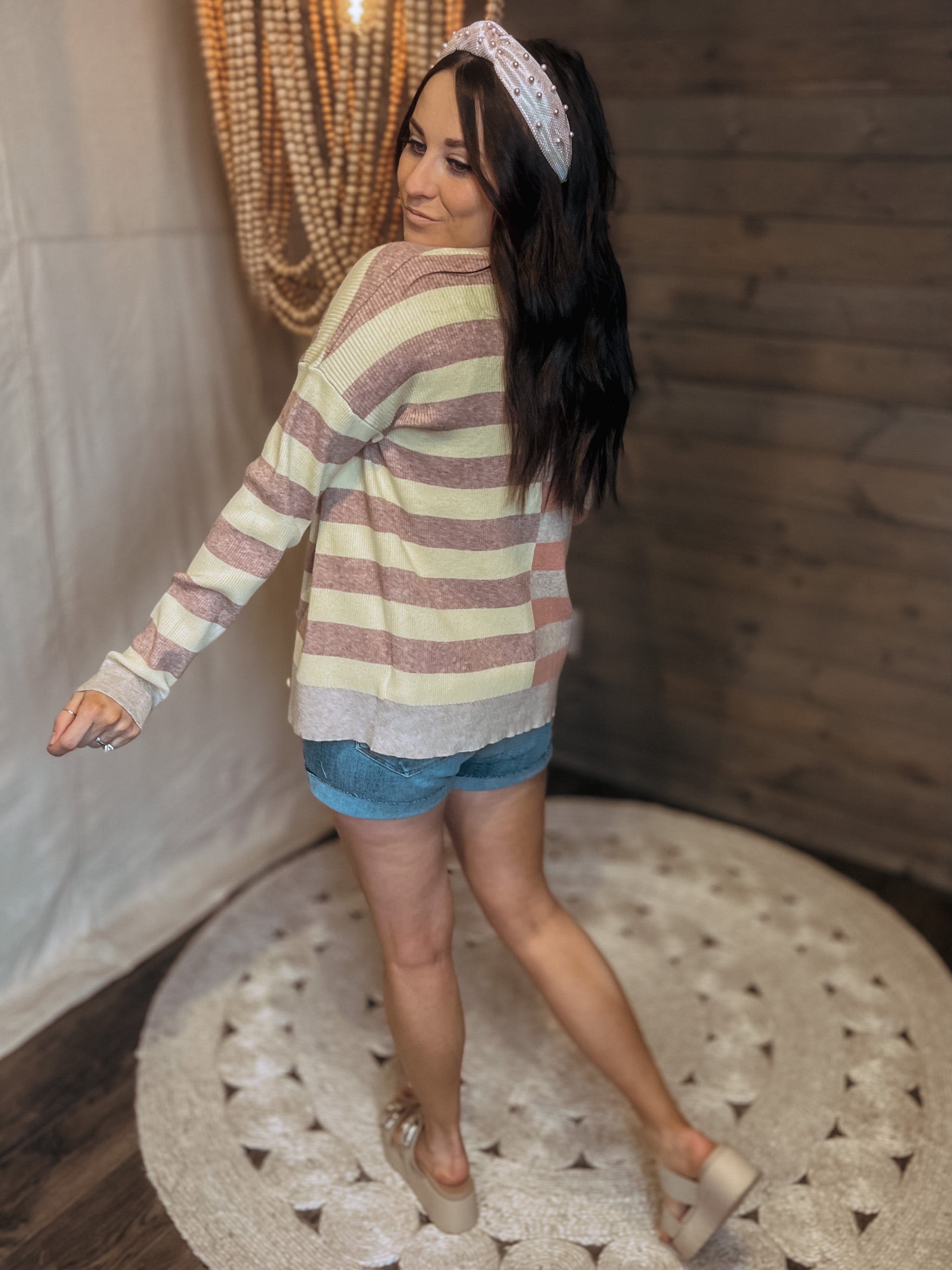 Amen To That Striped Cardi